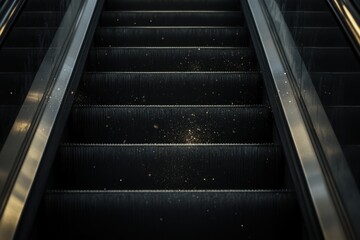 The escalator is wet and dirty
