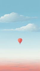 Fototapeta premium Minimal space sky balloon aircraft outdoors.