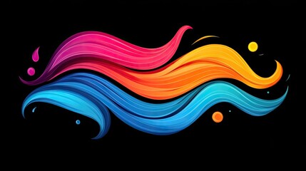 Vibrant abstract waves of color.  Dynamic, flowing lines in various hues