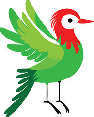 full green bird illustration clipart drawing silhouette 