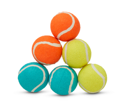 colorful Tennis  balls isolated on transparent background