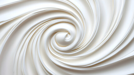Swirling Cream Texture Background: White Swirls and Smooth Surface