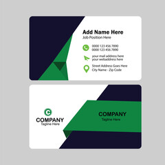 green and black business card template