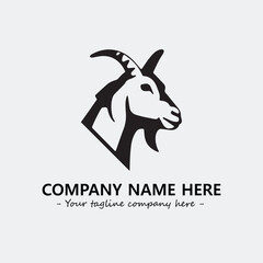 Head of goat illustration black and white for logo company vector image
