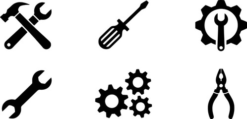 Collection Of Tool Icons For Repair And Maintenance Services Isolated