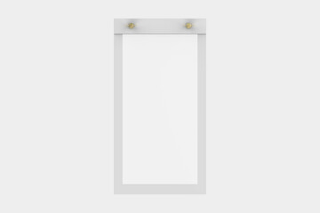 Small Menu Board Mockup Isolated On White Background. 3d illustration