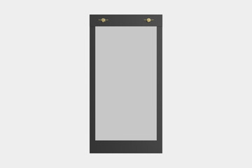 Small Menu Board Mockup Isolated On White Background. 3d illustration