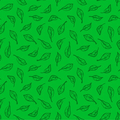 leaves pattern background. green leaves vector pattern background. Green tea leaf seamless pattern. seamless patterns with green leaves of tea.