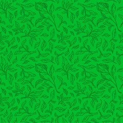 leaves pattern background. green leaves vector pattern background. Green tea leaf seamless pattern. seamless patterns with green leaves of tea.