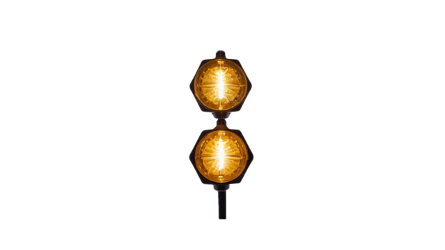 A glowing amber signal icon designed to add urgency or a warm visual cue to themed designs and interfaces.
