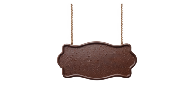 A cocoa-colored signboard perfect for café, patisserie, or dessert shop-themed creative projects.