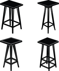 Bar Height Table silhouette vector