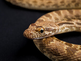 Closeup of snake head showing detailed eye and scales