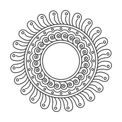 Vintage Spiral Mandala for Coloring Book Page