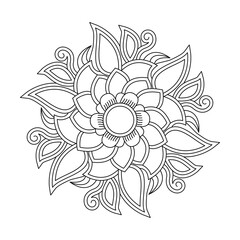 Exquisite Traditional Mandala Coloring Book Page