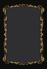 Vintage frame gold floral ornament