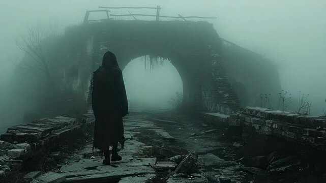 闇の中を歩く犯罪者 / One Criminal Slow Walking in Darkness1