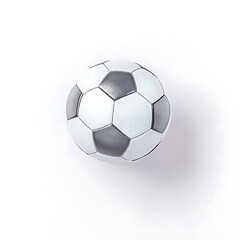 Fototapeta premium Classic soccer ball featuring black and white panels on a plain background