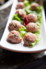 Hotpot Pork Meatballs with Scallions
