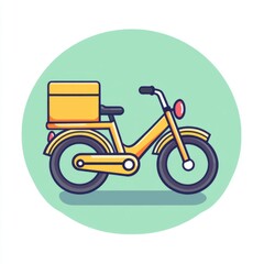 Obraz premium Supply chain and logistics. Yellow Delivery Bicycle Illustration