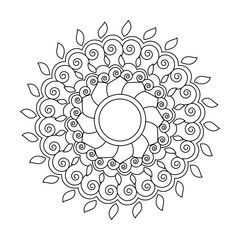 Divine Lotus Mandala for Coloring Book Page