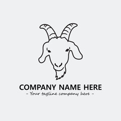 Head of goat illustration black and white for logo company vector image
