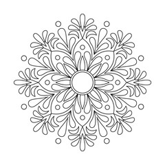 Vintage Spiral Flower Mandala Coloring Book Page