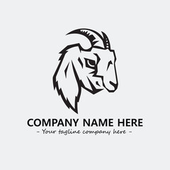 Head of goat illustration black and white for logo company vector image
