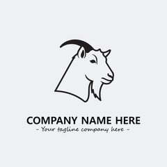Head of goat illustration black and white for logo company vector image
