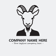 Head of goat illustration black and white for logo company vector image
