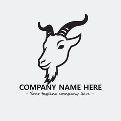 Head of goat illustration black and white for logo company vector image

