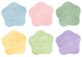 水彩風のテクスチャーのあるふわふわの吹き出し