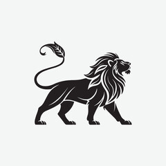 Obraz premium Lion Vector Silhouette Majestic Big Cat Graphic for Logos