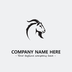 Head of goat illustration black and white for logo company vector image
