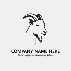 Head of goat illustration black and white for logo company vector image
