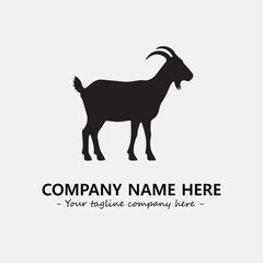 Head of goat illustration black and white for logo company vector image
