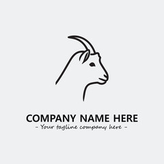 Head of goat illustration black and white for logo company vector image
