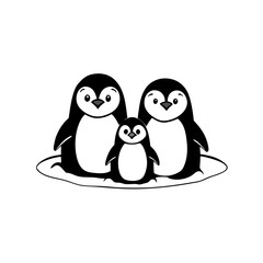 two penguins on a snow