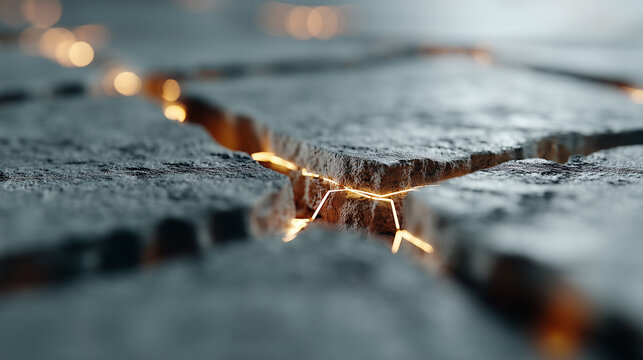 Crack in Concrete: a close-up shot that illustrates the raw power of nature, this dramatic image features a deep crack in the earth. Capturing the texture, the depth.
