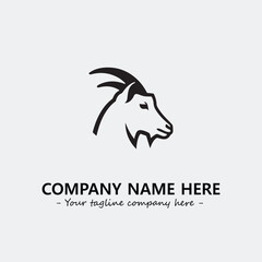 Head of goat illustration black and white for logo company vector image
