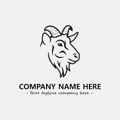 Head of goat illustration black and white for logo company vector image
