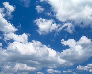 Blue sky and white clouds, clear weather