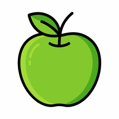 Green Apple with White Background eps