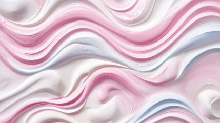 Obraz premium Soft Pink and White Swirls of Paint Creating a Dreamy Abstract Background for Artistic Use