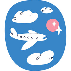 Modern Flat Vector Airplane Illustration for Travel Designs