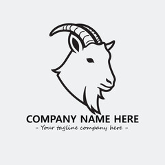Head of goat illustration black and white for logo company vector image

