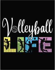 Fototapeta premium Volleyball Lover Life Cutting Printable Files - printable editable vector art file.