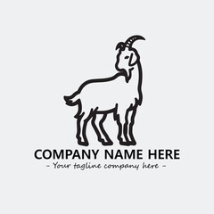 Head of goat illustration black and white for logo company vector image
