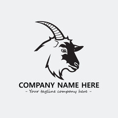 Head of goat illustration black and white for logo company vector image
