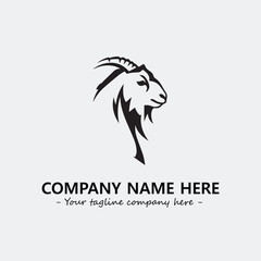 Head of goat illustration black and white for logo company vector image
